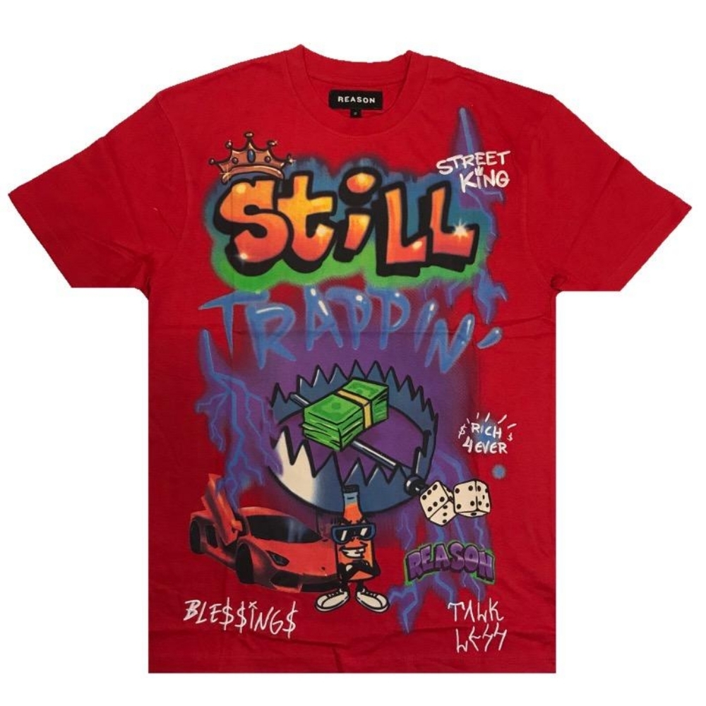 Men's "Still Trappin" tee. Size medium and large.
